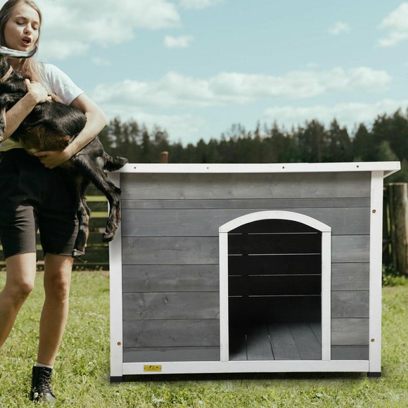 Wood Dog Houses Pet Shelter Cage Weatherproof Outs - Picture 3 of 6